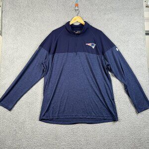 Under Armour Sweatshirt Mens Size XL Blue New England Patriots Combine 1/2 Zip